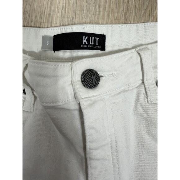 Kut From the Kloth Shorts Womens 6 Gidget Fray Cut Offs Denim White 3” Inseam - Picture 3 of 11